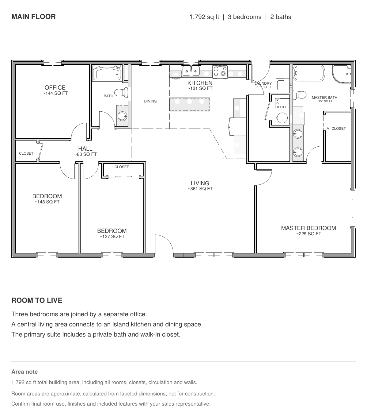 Floor plan for The Haven, drawn in-house by True Legacy